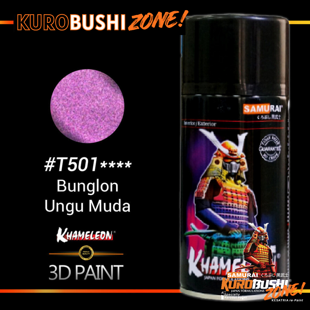 SAMURAI KUROBUSHI WARNA KHAMELEON SOFT PURPLE T501**** /  WARNA BUNGLON UNGU MUDA 300ML