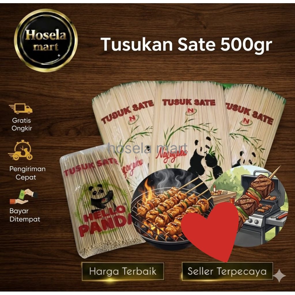 TUSUKAN SATE HALUS | TUSUK SATE IMPORT | TUSUK SATE PANDA 500 gram