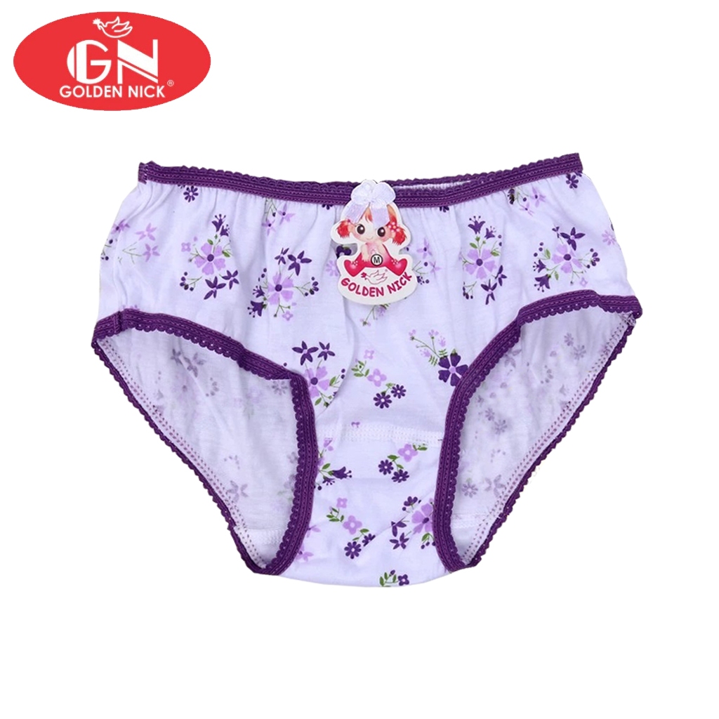 ( 6pc ) CD Golden Nick 043 Putih Print | Celana Dalam Anak Perempuan Motif | CD Anak - Dunia Anak