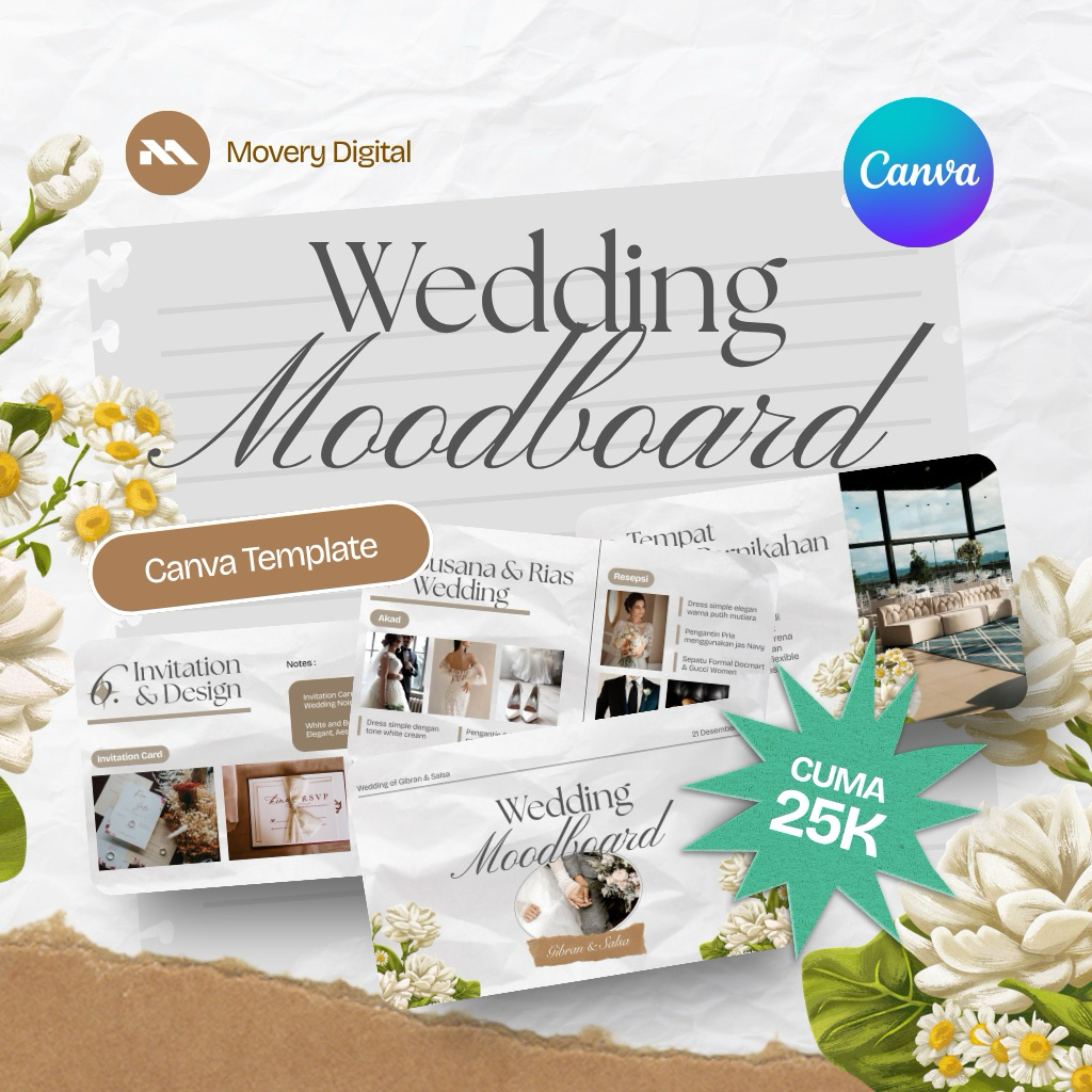 Wedding Moodboard Template (Canva) - Produk Digital