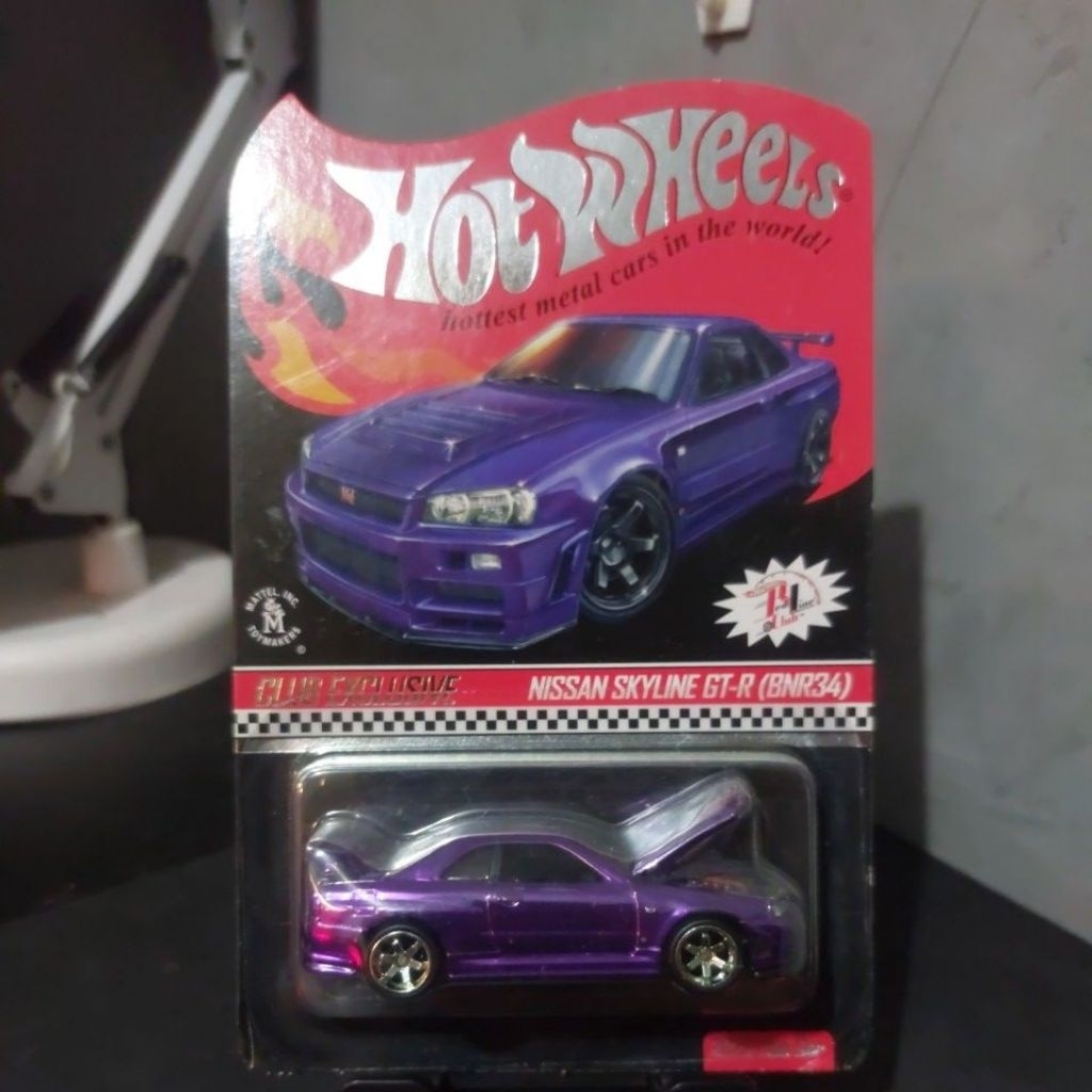 Hotwheels RLC NISSAN SKYLEN GTR-R34 (PURPLE) Include pin dan patch