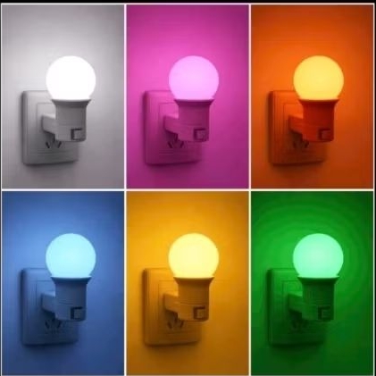 Lampu Tidur Warna LED 3 wat Praktis Komplit Dengan  Fitting Colok Saklar Original/Lampu tidur/lampu 