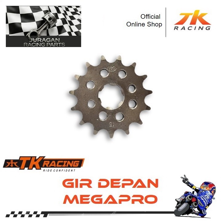 TK Racing Gear Gir Depan Mega Pro Neotech GL Pro Tiger Sonic CRF 428 415 Ukuran 13, 14, 15, 16, 17