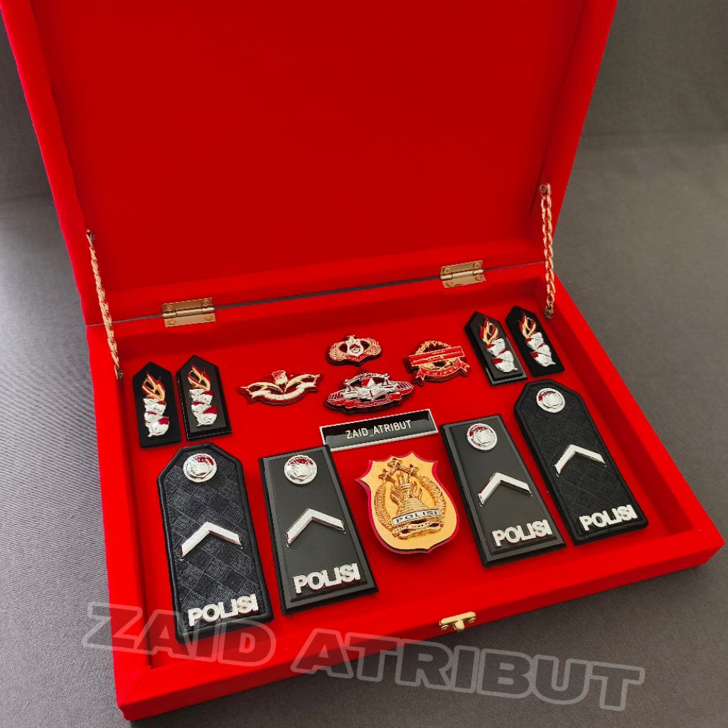 SET BOX PANGKAT POLISI BRIPDA EKSKLUSIF PREMIUM / SOUVENIR BOX PANGKAT BRIPDA / PANGKAT PDH BRIPDA /