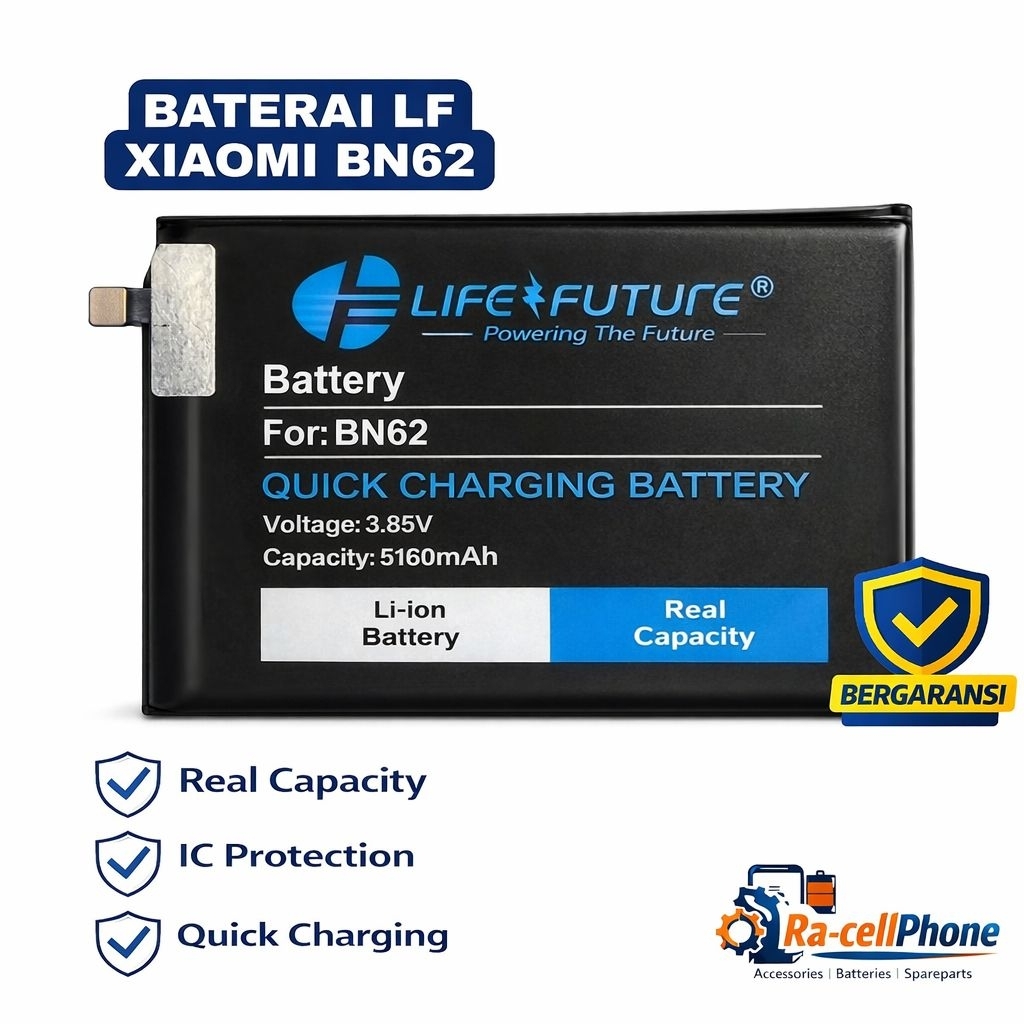 Baterai Xiaomi Redmi 9T / Pocophone M3 / BN62 / 5160mAh - Real Capacity / Double IC