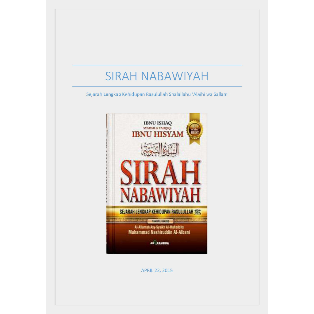 Sirah Nabawiyah Sejarah Lengkap Kehidupan Rasulullah