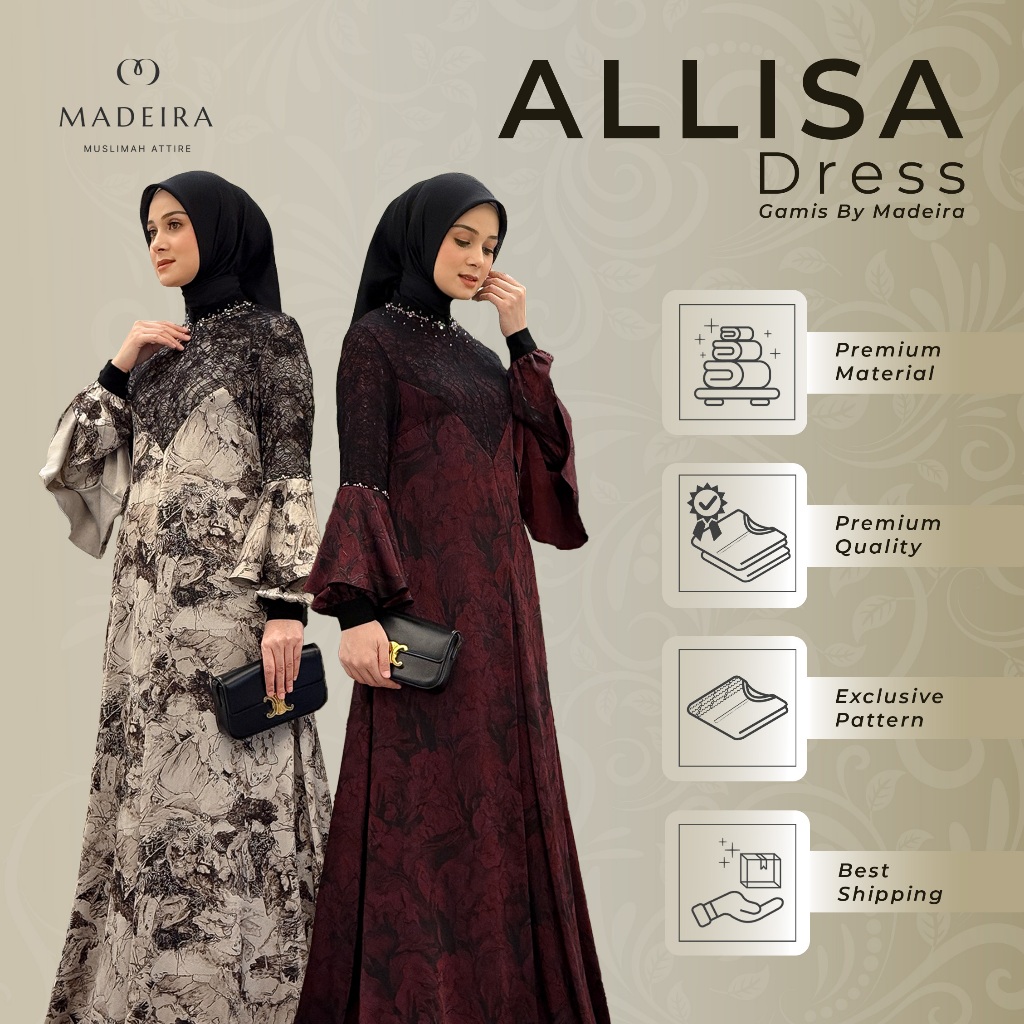 Gamis Payet Premium Elegan - Madeira - Allisa Dress