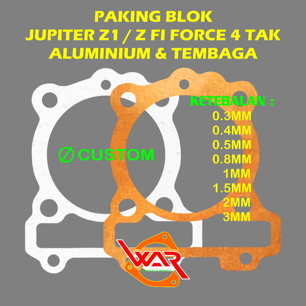 Paking BAWAH / Paking BLOK JUPITER Z1 JUPITER FI Tembaga Almunium For JUPITER Z1 JUPITER FI  / Perpa