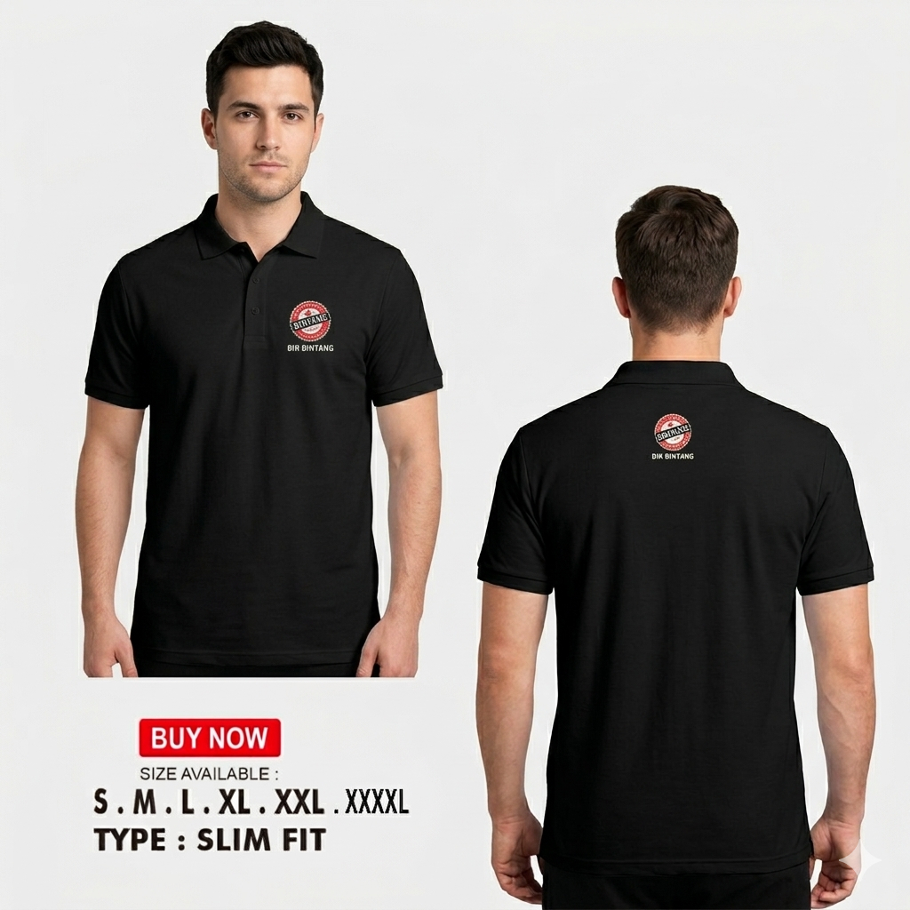 Kaos kerah poloshirt Minuman merk Bir Bintang
