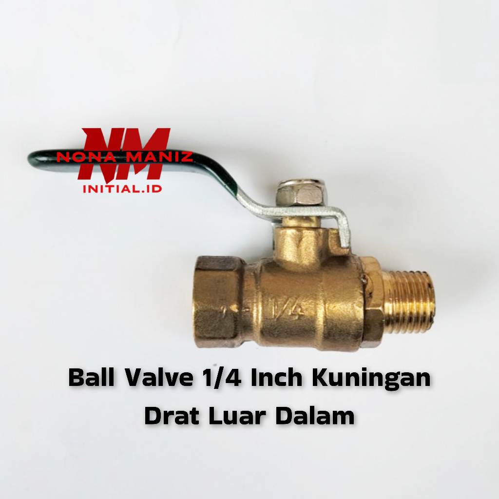 Stop Kran Ball Valve 1/4 Inch Drat Luar Dalam Kuningan