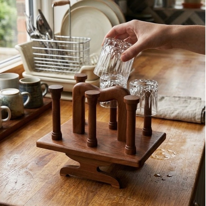 Rak Gelas Kayu Jati