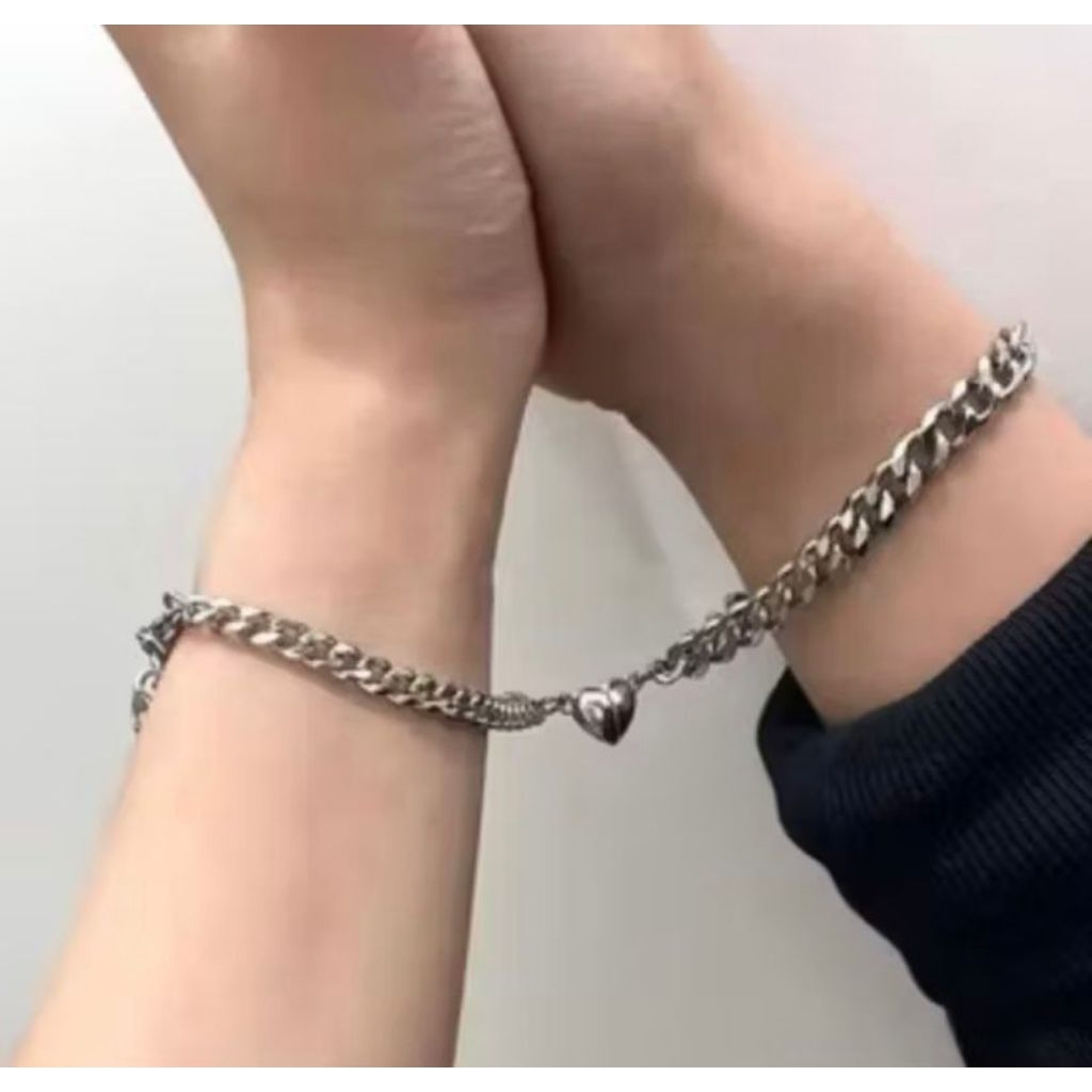 Gelang Couple Aesthetic Pasangan Magnet Bestie Lucu Gaya Korea Rantai