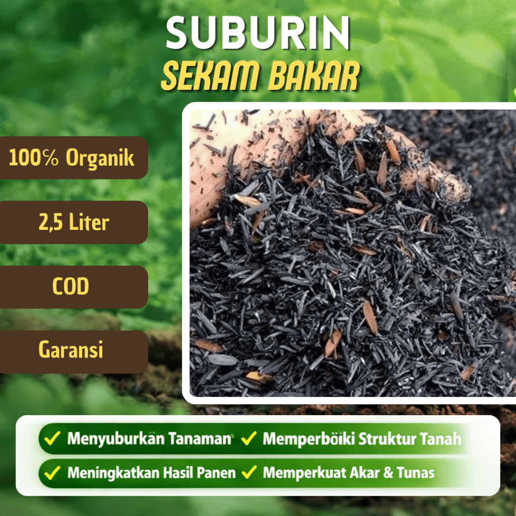 Media Tanam Sekam Bakar 2,5 liter Suburin - Pupuk Organik, Struktur Tanah Gembur, Netral