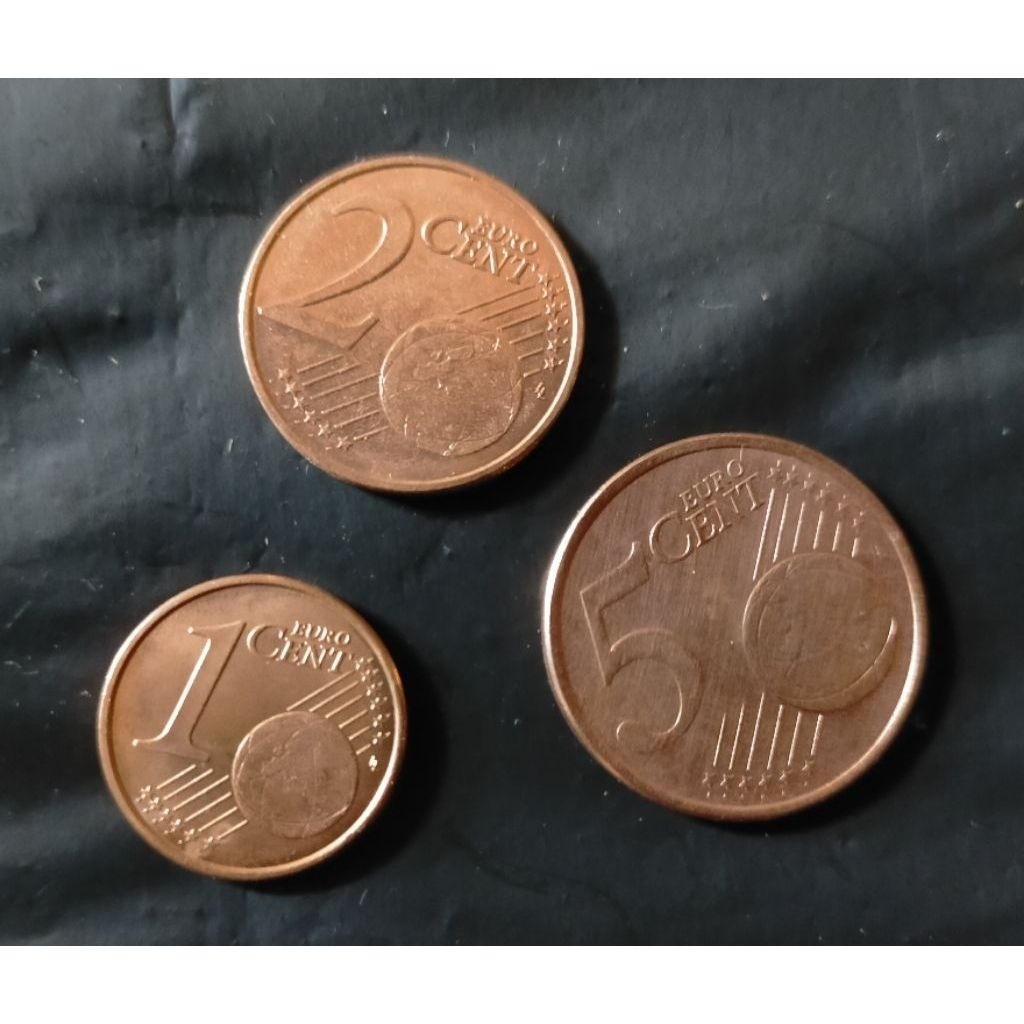 koleksi set koin euro 1 sen 2 sen 5 sen