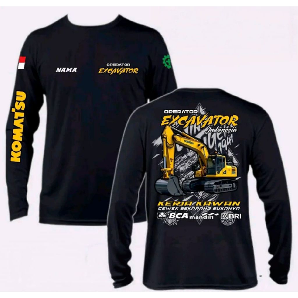 KAOS VIRAL TERBARU OPERATOR EXCAVATOR KOMATSU | Baju Printing Desain Sendiri | Kaos Pria Wanita Katu