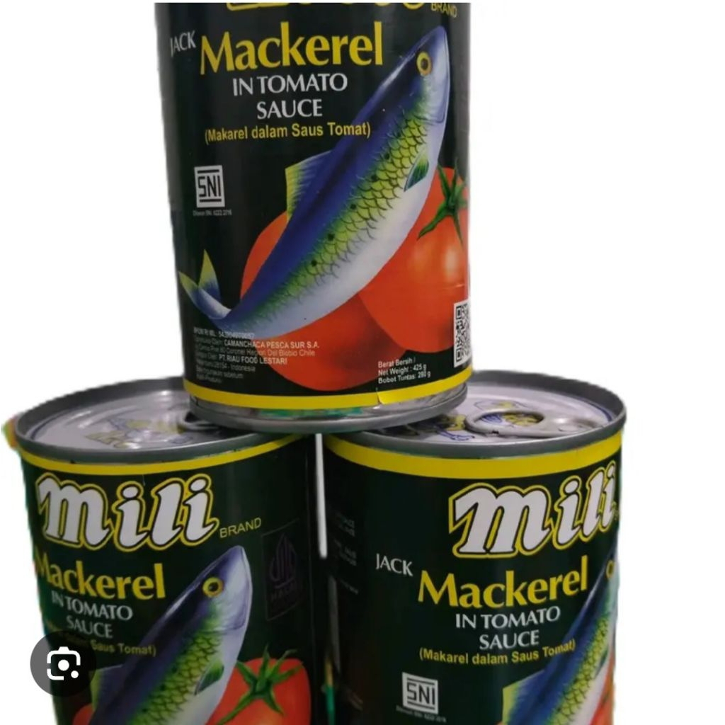 Sarden Mili Mackerel 425 Gram - Asli malaysia, Rasa Gurih, Kualitas Terbaik