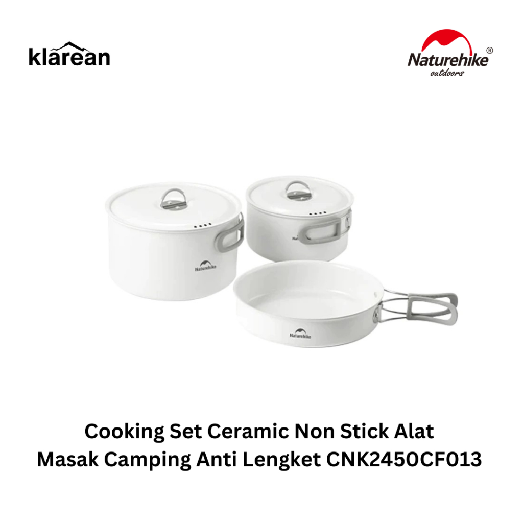 Naturehike Cooking Set Ceramic Non Stick CNK2450CF013 Alat Masak Camping Anti Lengket