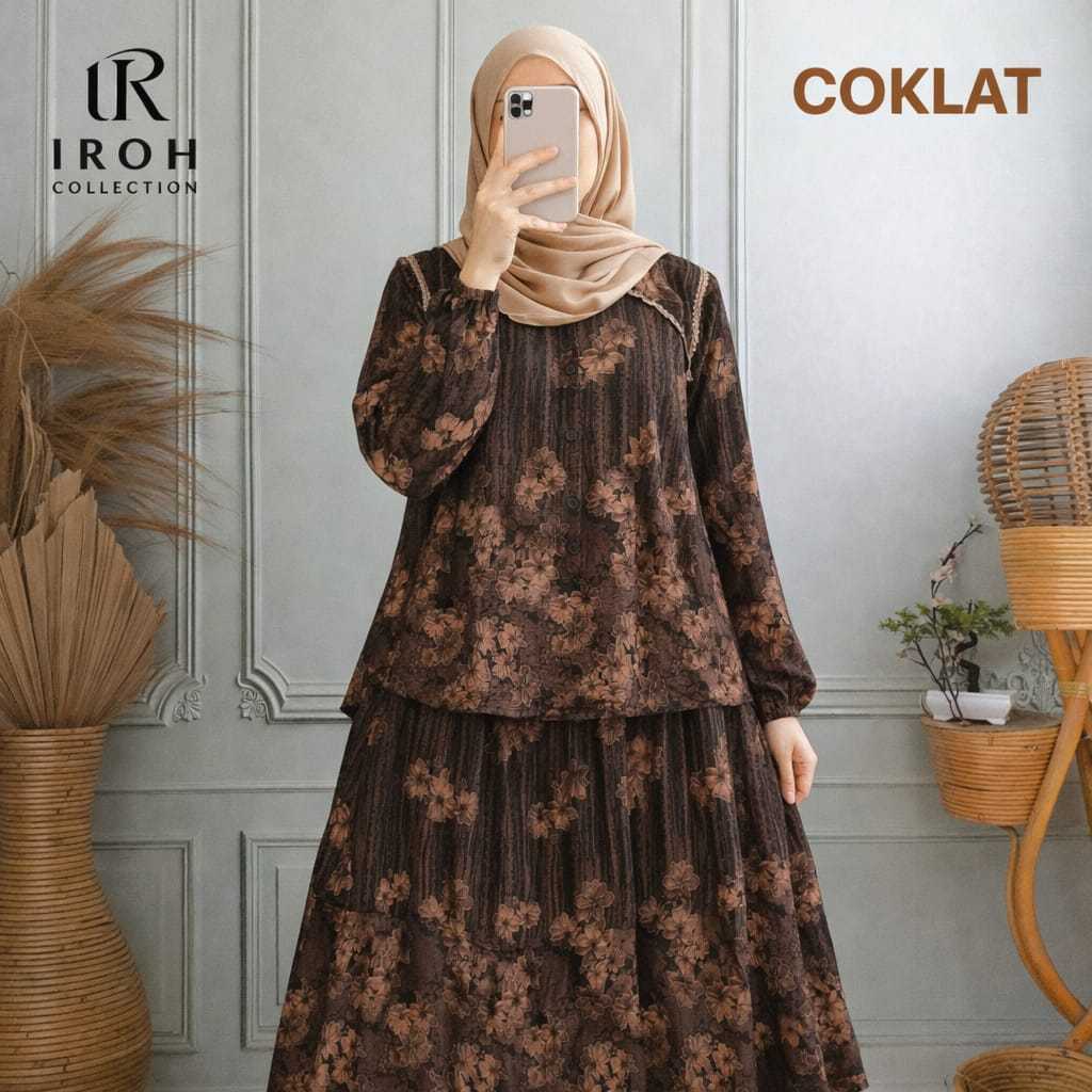 Setelan Wanita Rayon viscose OneSet Rok Baju Muslim Kondangan Terbaru Kekinian