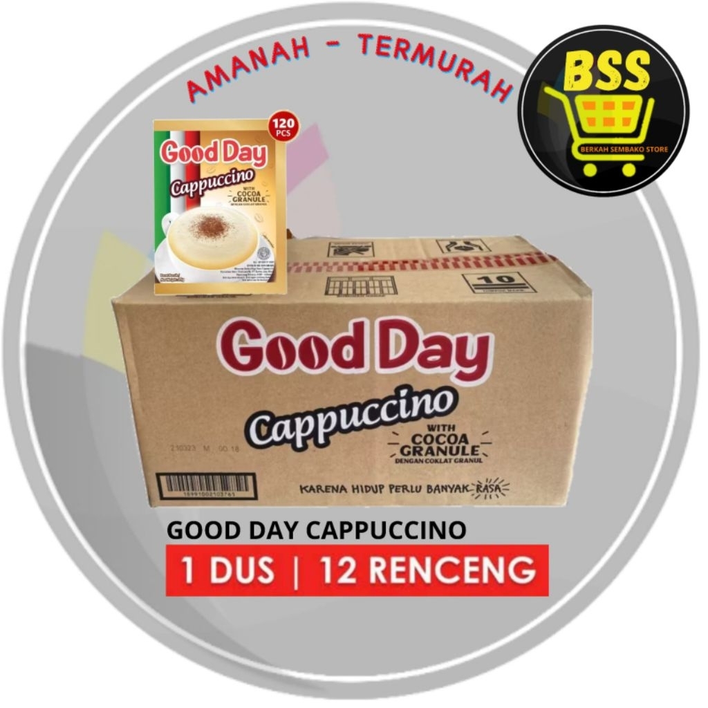 Kopi Good Day Cappuccino SATU Dus (12 Renteng / 120 Sachet @25 Gram)