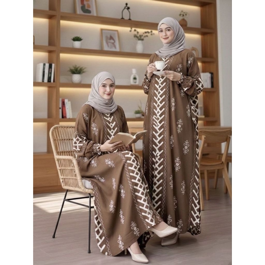 Aktsara Batik - Kaftan Wanita Kaftan Batik Dress Kekinian Hijab Kaftan Cabutan Jumbo XXXXL