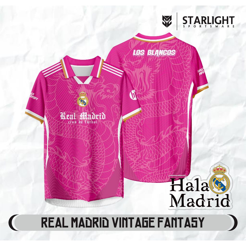 JERSEY BOLA FUTSAL FANTASY REAL MADRID VINTAGE RETRO PRINTING CUSTOM JERSEY BOLA FUTSAL BISA SATUAN