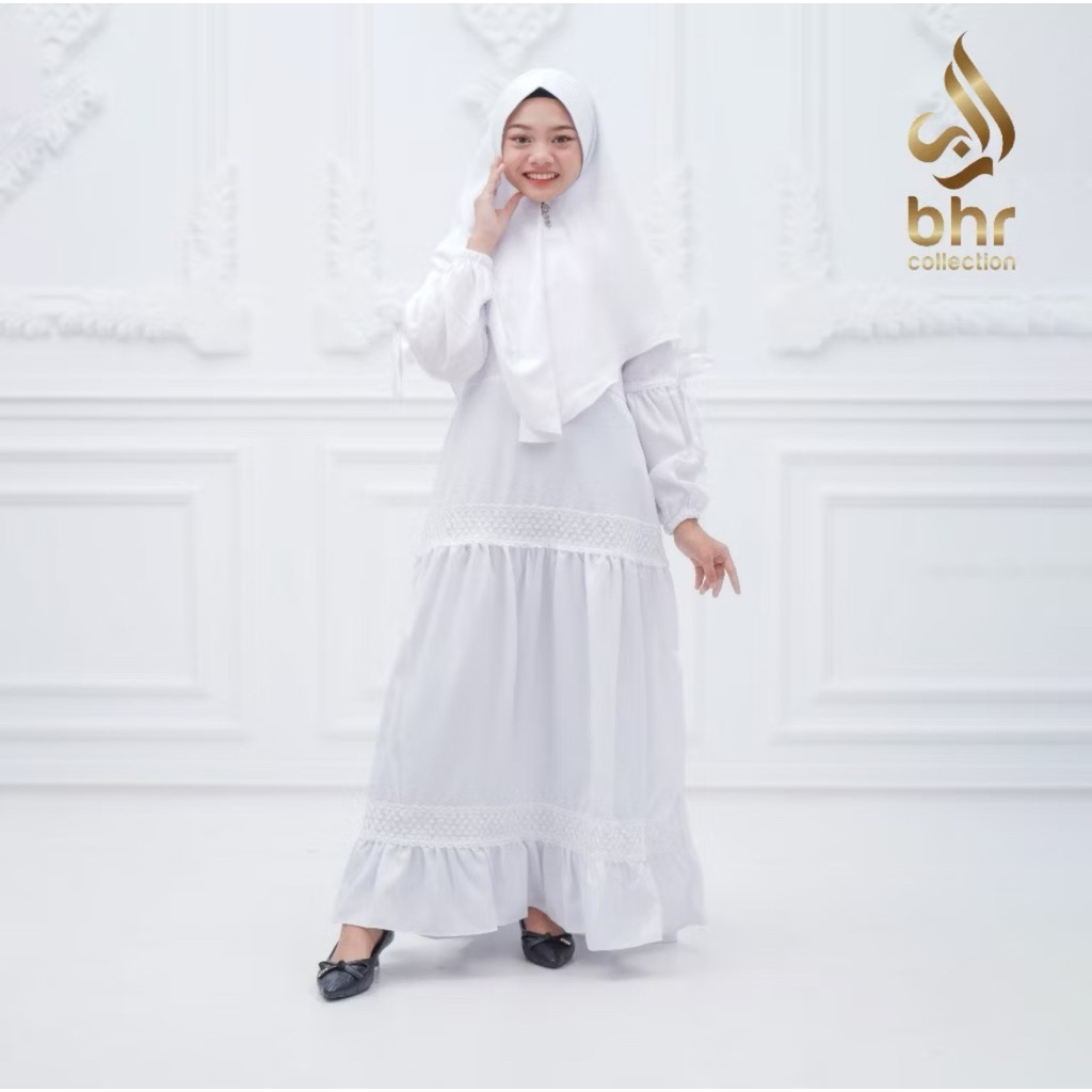 CBYF | BHR - Gamis anak set hijab renda (uk 4-5 tahun)