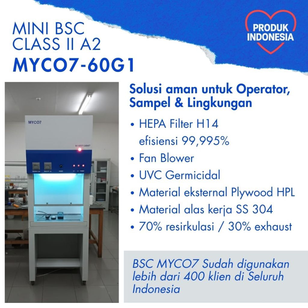 Biosafety Cabinet MYCO7-60G1 Biosafety Cabinet Class II A2 | Kabinet Keamanan Biologi