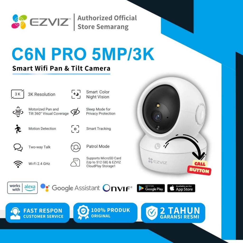 EZVIZ H6C PRO 5MP / 3K Garansi Resmi Ezviz Surabaya