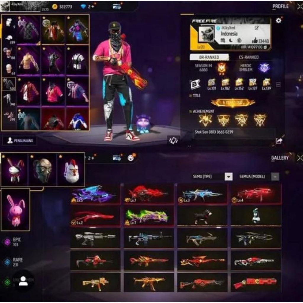 dijual akun free fire terpercaya