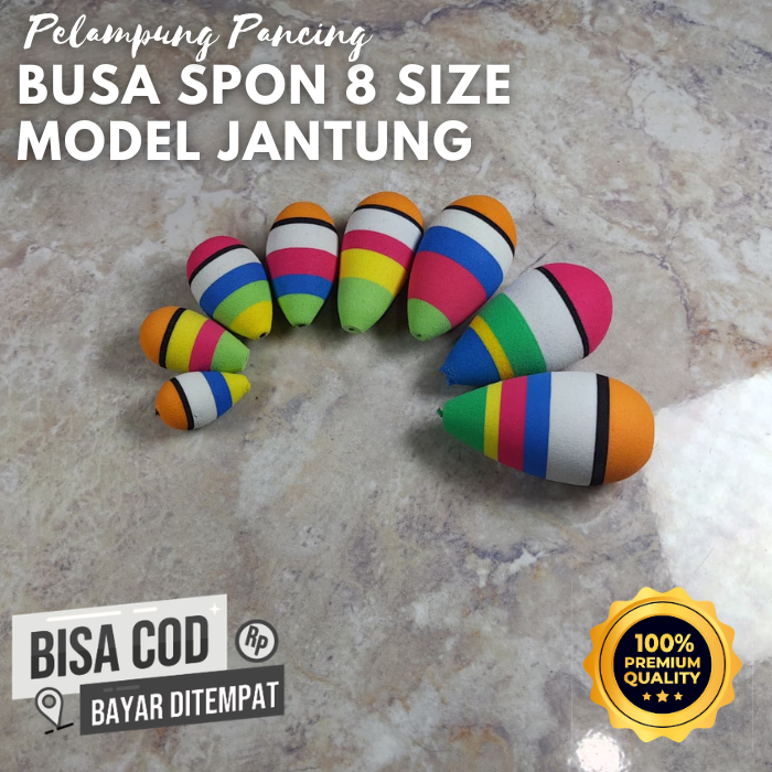 Pelampung Pancing Busa Bolong Tengah | Model Jantung | Kumbul Spon Gabus