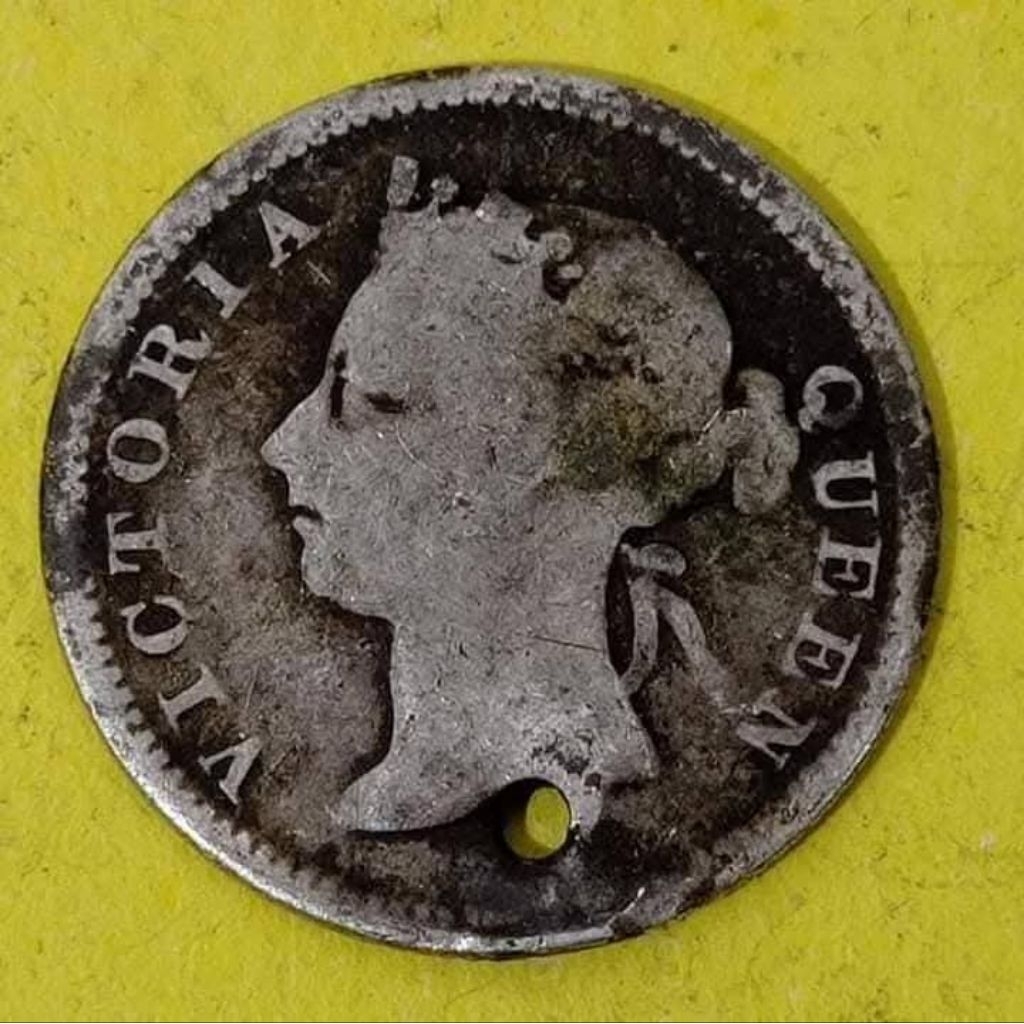 Koin Perak 5 Cents 1896 Victoria