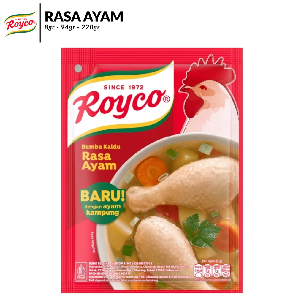 Royco Rasa Ayam adalah bumbu masak serbaguna berbentuk kaldu bubuk yang diproduksi oleh Unilever Ind
