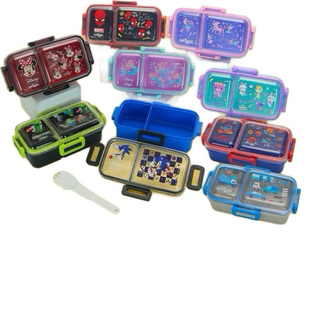 KOTAK MAKAN ANAK PAUD / Play group Mini sekat 2 free sendok plastik