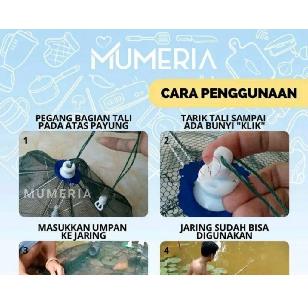 perangkap bubu payung 6 lubang alat perangkap ikan udang serba guna