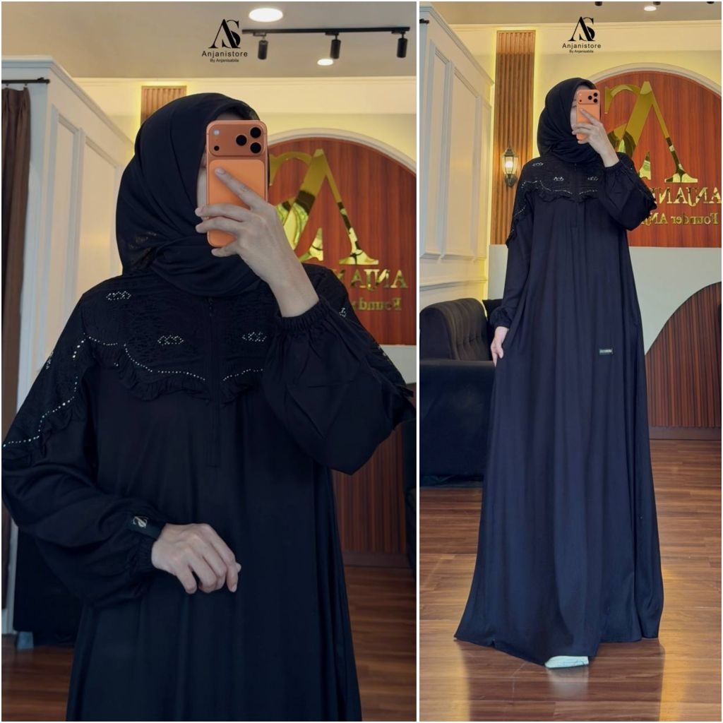 Anjani Store Dress Twill UNIQLO  Payet Gamis Remaja