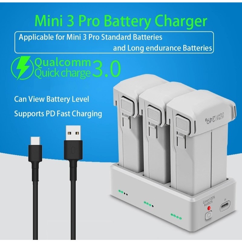 Charging Hub Mini 3 Pro Mini 4 DJI 3 Marstrom Baterai Docking Slot Battery Drone Two Way Charger Ori
