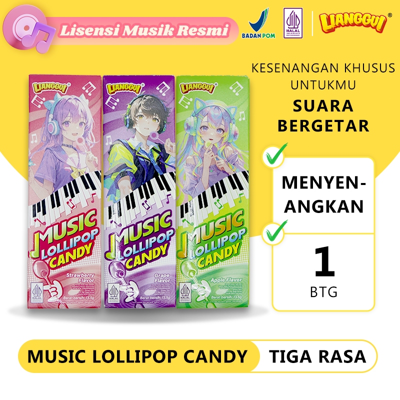 LIANGGUI Lolipop Musik HALAL - Mainan & Cemilan Anak Unik Music Lollopop Candy Permen Keras Yang Men