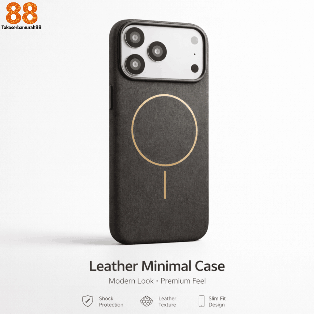 Leather Golden Ring Case For Iphone 17 16 15 14 13 Pro Max Series Casing Magsafe Microfiber Inside -