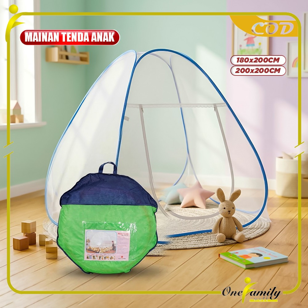 ONE-M345 Mainan Tenda Anti Nyamuk Kelambu Tidur Lipat Bayi UK 180x200 / Kelambu Lipat Anti Nyamuk An