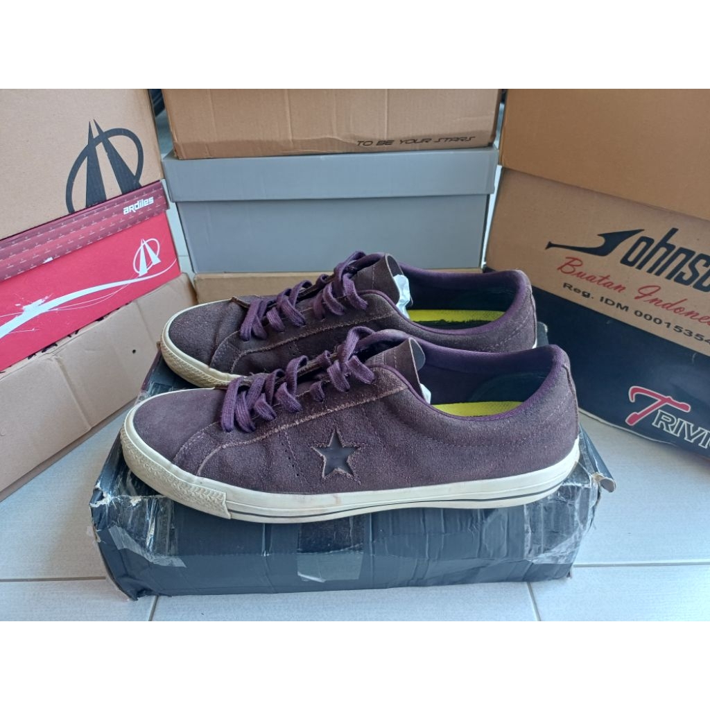 Sepatu CONVERSE One Star OX Purple BW Court Suede Leather (Code : 163248C)  -  Size 45