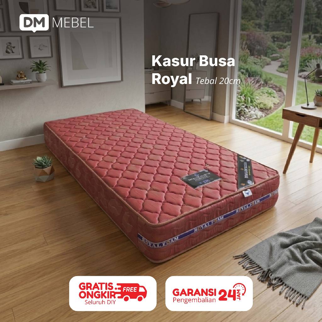 DM Mebel Kasur Busa Tebal 20 cm  Premium Royal REE Quilting Garansi Ukuran 100-180 x 200 cm