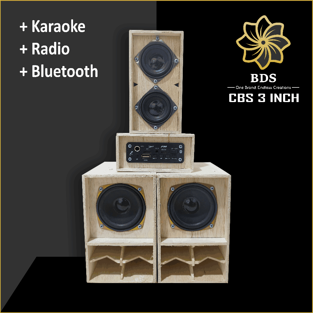 Miniatur Sound System (horeg) CBS 3” Full Set – Karaoke + Radio + Bluetooth Bass Nendang | Subwoofer