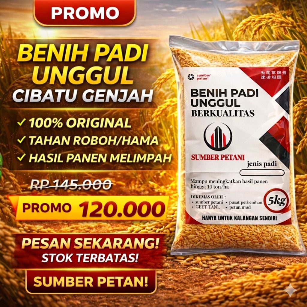 Benih padi unggul  CIBatu genjah  kemasan 5 kg