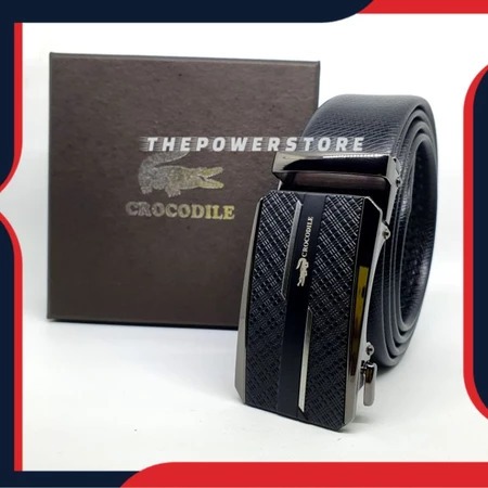 EXCLUSIVE GESPER IMPORT CROCODILE IKAT PINGGANG PRIA KULIT ASLI