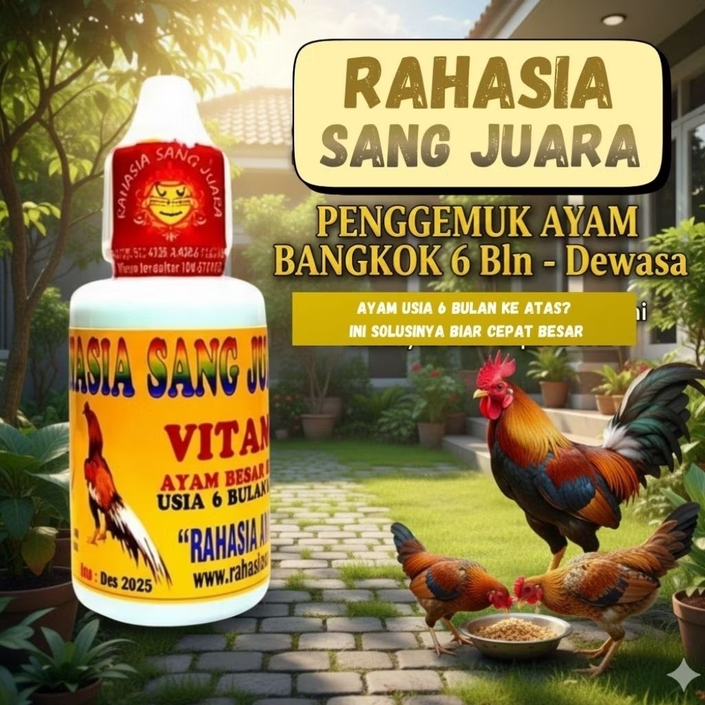 Vitamin Penggemuk Ayam Bangkok 6 Bulan ke Atas – Rahasia Sang Juara Cepat Besar & Sehat netto 30 ml