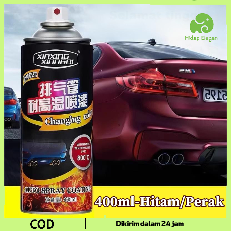 Pilox Anti Panas 400ml Pencegahan Karat Cat Knalpot Tahan Panas Anti Korosi Cat Semprot Tahan Panas 
