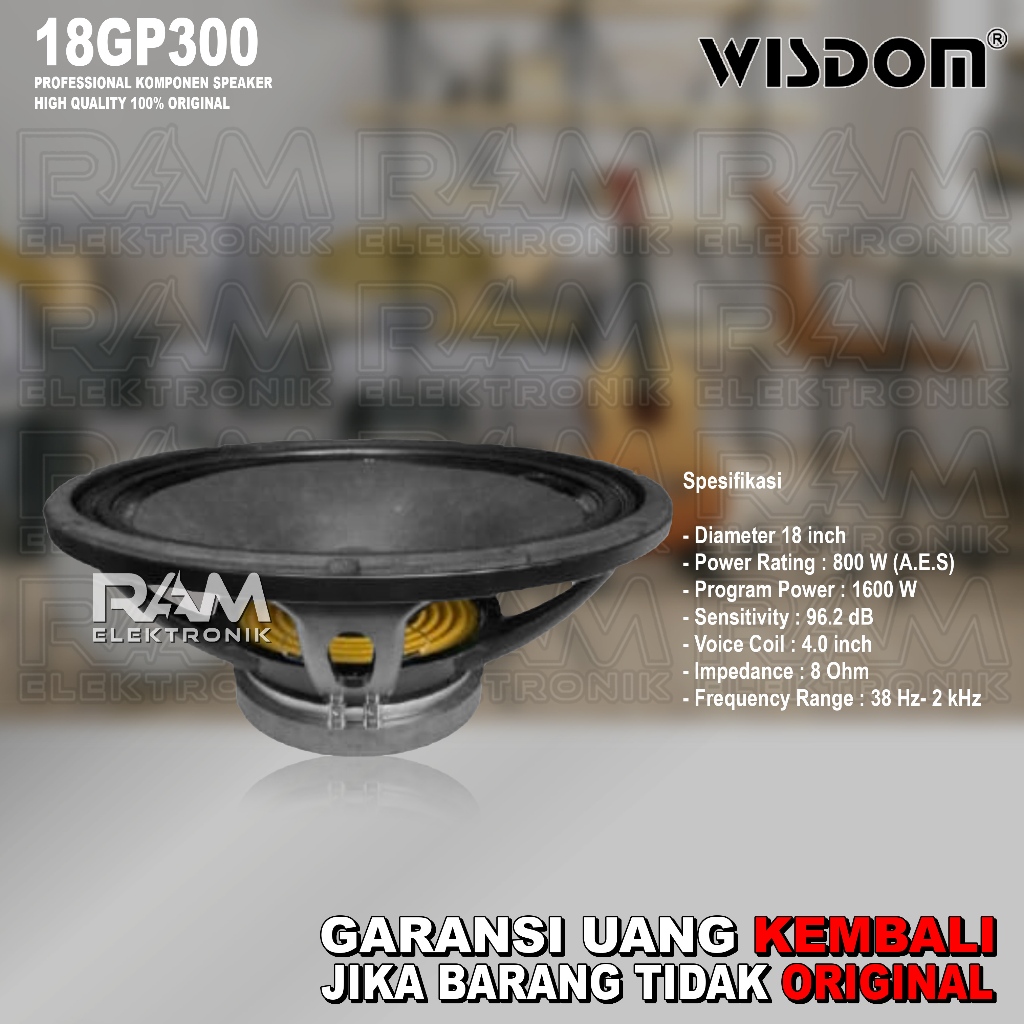Komponen Speaker 18 Inch WISDOM 18GP300 / 18G-P300 Coil 4 Original