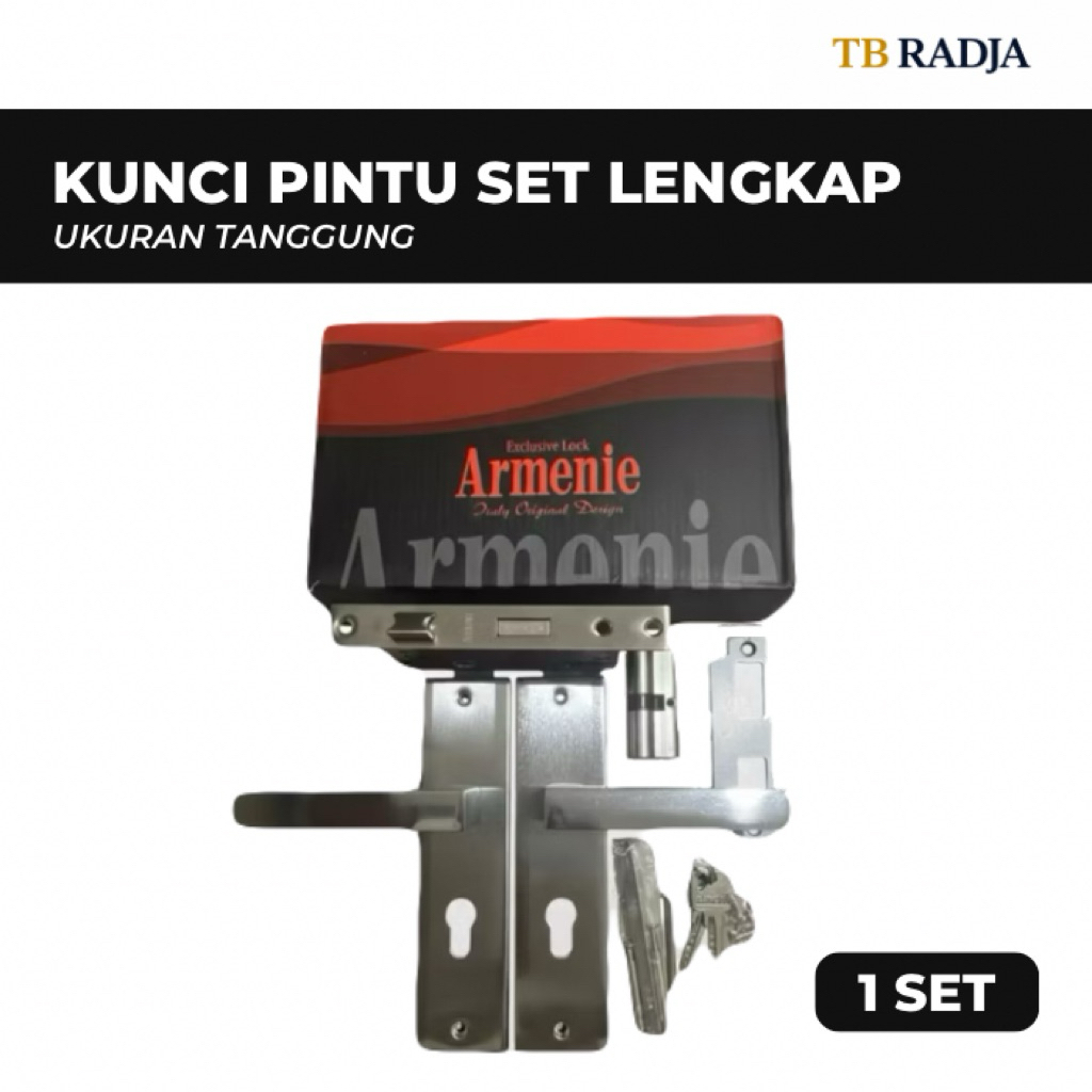 ARMENIE Kunci Pintu Rumah Tanggung Minimalis Gagang + Body Handle Slot Kunci Pintu - 1 set