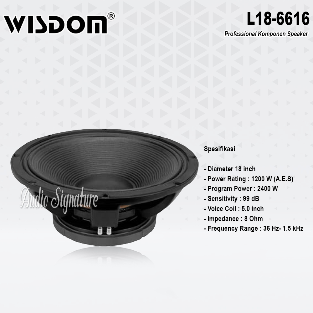 Komponen Speaker 18 Inch WISDOM L18 6616 | L 18 6616 Coil 5 Original