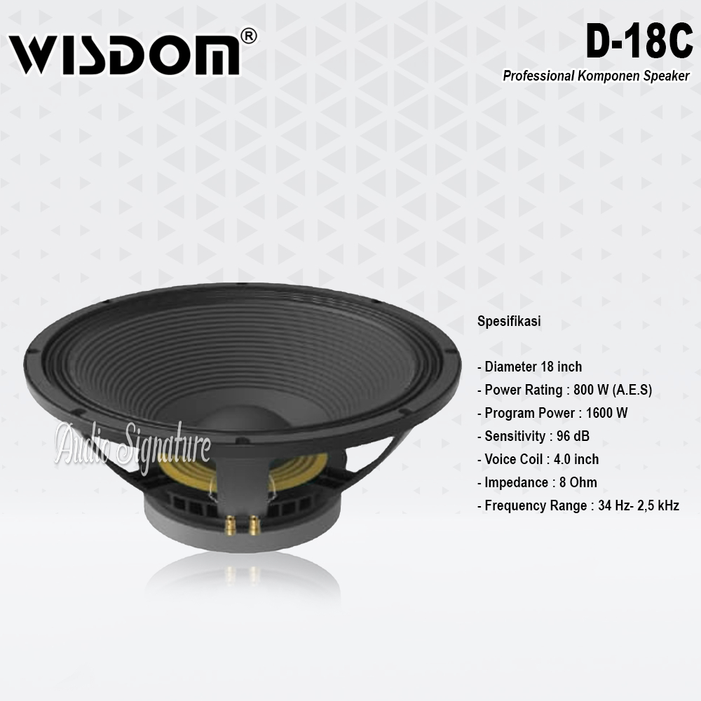 Komponen Speaker 18 Inch WISDOM D18C | D18 C | D 18C Original